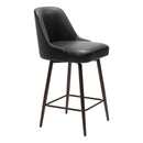  Zuo Keppel 109973 Swivel Counter Stool - Black & Bronze IMAGE 1