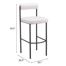  Zuo Livorno 109812 Barstool - Ivory IMAGE 10
