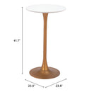  Zuo Auray 109829 Bar Table - White & Gold IMAGE 6