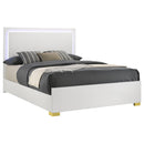  Size_Queen -- Marceline 222931Q Wood Queen LED Panel Bed - White IMAGE 1