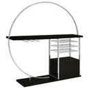 Coaster Furniture Risley 182799 2-Door Circular LED Home Bar with Wine Storage - Dark Charcoal IMAGE 5