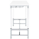  Coaster Furniture Norcrest 182101 47-inch Acrylic Leg Bar Table - White High Gloss IMAGE 5