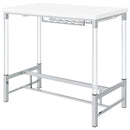  Coaster Furniture Norcrest 182101 47-inch Acrylic Leg Bar Table - White High Gloss IMAGE 8