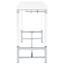  Coaster Furniture Norcrest 182101 47-inch Acrylic Leg Bar Table - White High Gloss IMAGE 9