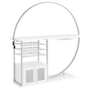  Coaster Furniture Risley 182798 2-door Circular LED Home Bar Cabinet - White High Gloss IMAGE 1