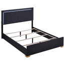  Size_Queen -- Marceline 222831Q Wood Queen LED Panel Bed - Black IMAGE 1