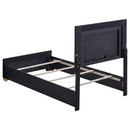  Size_Twin -- Marceline 222831T Wood Twin LED Panel Bed - Black IMAGE 3