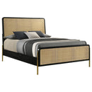  Size_King -- Arini 224330KE Rattan Eastern King Panel Bed - Black and Natural IMAGE 3