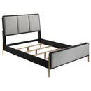  Size_Queen -- Arini 224331Q Upholstered Queen Panel Bed - Black and Grey IMAGE 1