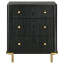  Coaster Furniture Arini 224332 3-Drawer Nightstand - Black IMAGE 3