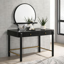  Coaster Furniture Arini 224338 Round Vanity Wall Mirror with Shelf - Black IMAGE 4