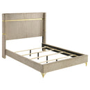  Size_King -- Lucia 224731KE 61-inch Upholstered Eastern King Wingback Bed - Beige IMAGE 1