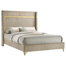  Size_King -- Lucia 224731KE 61-inch Upholstered Eastern King Wingback Bed - Beige IMAGE 4