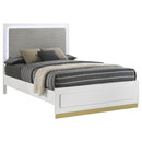  Size_King -- Caraway 224771KE Wood Eastern King LED Panel Bed - White IMAGE 4