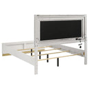  Coaster Furniture Caraway 224771Q Wood Queen LED Panel Bed - White IMAGE 3