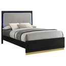  Size_King -- Caraway 224781KE Wood Eastern King LED Panel Bed - Black IMAGE 4