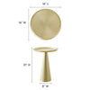 EEI-6608-BRA Round Side Table In Brass