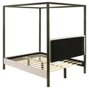 Coaster Furniture Monroe 300834Q Upholstered Queen Canopy Bed - Vanilla IMAGE 4