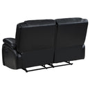  Coaster Furniture Camila 610245 Upholstered Motion Reclining Loveseat - Black IMAGE 6
