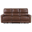  Coaster Furniture Greenfield 610264P Upholstered Power Reclining Sofa - Saddle Brown IMAGE 3