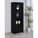  Coaster Furniture Jupiter 707756 3-shelf Engineered Wood Media Tower - Black IMAGE 2