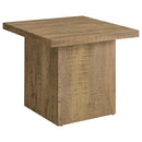  Coaster Furniture Devar 708067 Square Engineered Wood End Table - Mango Brown IMAGE 1