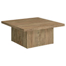  Coaster Furniture Devar 708068 Square Engineered Wood Coffee Table - Mango Brown IMAGE 1