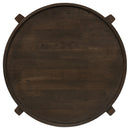  Coaster Furniture Cota 708287 Round Solid Wood End Table - Dark Brown IMAGE 5