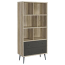  Coaster Furniture Maeve 801923 70-inch 3-shelf Bookcase with Drawers - Distressed Pine IMAGE 1
