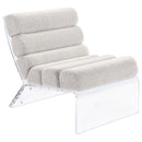  Coaster Furniture Serreta 903161 Boucle Upholstered Armless Acrylic Chair - Ivory IMAGE 1