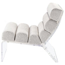  Coaster Furniture Serreta 903161 Boucle Upholstered Armless Acrylic Chair - Ivory IMAGE 5