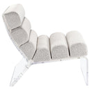  Coaster Furniture Serreta 903161 Boucle Upholstered Armless Acrylic Chair - Ivory IMAGE 9