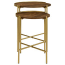  Coaster Furniture Malka 936168 2-piece Round Wood Nesting Table - Dark Brown and Gold IMAGE 5