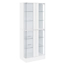 Coaster Furniture Cabra 950397 Display Case Curio Cabinet with Glass Shelves and LED Lighting - White High Gloss IMAGE 1