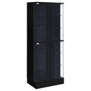  Coaster Furniture Cabra 950398 4-door LED Curio Display Cabinet - Black High Gloss IMAGE 1