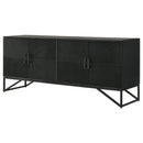  Coaster Furniture Riddell 959631 4-door Wood Reeding Accent Cabinet - Matte Black IMAGE 6