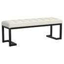  Coaster Furniture Mesa 907514 Boucle Upholstered Tufted Accent Bench - Vanilla IMAGE 1