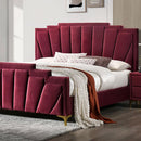  Color_Red/gold Size_California King -- Florizel CM7411RD-CK California King Bed IMAGE 1