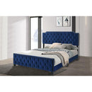  Color_Navy Size_California King -- Furniture of America Charlize King Upholstered Platform Bed IMAGE 2