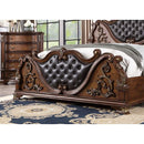  Color_Brown Cherry  Size_California King  -- Furniture of America Esparanza Upholstered Panel Bed IMAGE 4