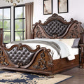  Color_Brown Cherry Size_Queen -- Furniture of America Esparanza Upholstered Panel Bed IMAGE 1