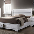  Color_White Size_Full -- Furniture of America Chrissy Panel Bed with Storage IMAGE 1