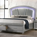  Color_Silver Size_Queen -- Maddie CM7899SV-Q Queen Bed IMAGE 1