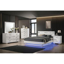  Color_White/chrome  Size_King  -- Erlach FOA7189WH-EK King Bed IMAGE 2