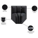 Meridian Arc Black Vegan Leather Curved Corner IMAGE 10
