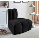  Manufacturer Color_Black -- Meridian Arc Stationary Leather Look Chair IMAGE 2