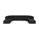 Meridian Arc Black Vegan Leather 10 pc Modular Sectional IMAGE 1