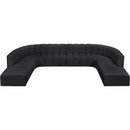  Manufacturer Color_Black -- Meridian Arc Stationary Leather Look Sofa IMAGE 3