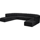  Manufacturer Color_Black -- Meridian Arc Stationary Leather Look Sofa IMAGE 4