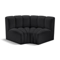 Meridian Arc Black Vegan Leather 2 pc Modular Sectional IMAGE 1